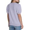 imageWIHOLL Womens Puff Short Sleeve Sweater 2025 Spring Summer Tops Trendy Business Casual Outfits Work Blouses ClothesLight Grey
