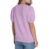 imageWIHOLL Womens Puff Short Sleeve Sweater 2025 Spring Summer Tops Trendy Business Casual Outfits Work Blouses ClothesLight Purple