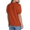 imageWIHOLL Womens Puff Short Sleeve Sweater 2025 Spring Summer Tops Trendy Business Casual Outfits Work Blouses ClothesOrange
