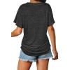 imageWIHOLL Womens Short Sleeve V Neck Dolman Tops with Side Shirring Loose Fit Shirts2dark Grey