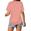 imageWIHOLL Womens Short Sleeve V Neck Dolman Tops with Side Shirring Loose Fit Shirts2pink