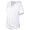 imageWIHOLL Womens Short Sleeve V Neck Dolman Tops with Side Shirring Loose Fit Shirts2white