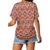 imageWIHOLL Womens Short Sleeve V Neck Dolman Tops with Side Shirring Loose Fit Shirts3boho Orange