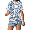 imageWIHOLL Womens Short Sleeve V Neck Dolman Tops with Side Shirring Loose Fit Shirts3boho White