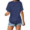 imageWIHOLL Womens Short Sleeve V Neck Dolman Tops with Side Shirring Loose Fit Shirts4dark Blue