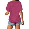 imageWIHOLL Womens Short Sleeve V Neck Dolman Tops with Side Shirring Loose Fit Shirts4fuchsia