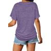 imageWIHOLL Womens Short Sleeve V Neck Dolman Tops with Side Shirring Loose Fit Shirts4light Purple