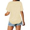 imageWIHOLL Womens Short Sleeve V Neck Dolman Tops with Side Shirring Loose Fit Shirts5beige