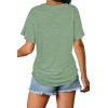 imageWIHOLL Womens Short Sleeve V Neck Dolman Tops with Side Shirring Loose Fit Shirts5light Green