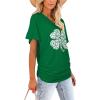 imageWIHOLL Womens Short Sleeve V Neck Dolman Tops with Side Shirring Loose Fit Shirts7clover