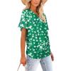 imageWIHOLL Womens Short Sleeve V Neck Dolman Tops with Side Shirring Loose Fit Shirts7clovers