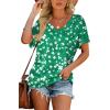 imageWIHOLL Womens Short Sleeve V Neck Dolman Tops with Side Shirring Loose Fit Shirts7clovers