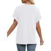 imageWIHOLL Womens Summer Tops Short Dolman Sleeve Shirts 2025 Fashion V Neck Outfits Clothes1white
