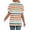 imageWIHOLL Womens Summer Tops Short Dolman Sleeve Shirts 2025 Fashion V Neck Outfits Clothes2striped  Orange
