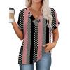 imageWIHOLL Womens Summer Tops Short Dolman Sleeve Shirts 2025 Fashion V Neck Outfits Clothes3black Stripes
