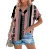 imageWIHOLL Womens Summer Tops Short Dolman Sleeve Shirts 2025 Fashion V Neck Outfits Clothes3black Stripes