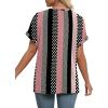 imageWIHOLL Womens Summer Tops Short Dolman Sleeve Shirts 2025 Fashion V Neck Outfits Clothes3black Stripes