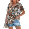 imageWIHOLL Womens Summer Tops Short Dolman Sleeve Shirts 2025 Fashion V Neck Outfits Clothes3floral Fierce