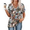 imageWIHOLL Womens Summer Tops Short Dolman Sleeve Shirts 2025 Fashion V Neck Outfits Clothes3floral Fierce