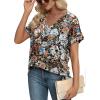 imageWIHOLL Womens Summer Tops Short Dolman Sleeve Shirts 2025 Fashion V Neck Outfits Clothes3floral Fierce