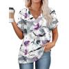 imageWIHOLL Womens Summer Tops Short Dolman Sleeve Shirts 2025 Fashion V Neck Outfits Clothes3purple Printed