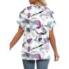 imageWIHOLL Womens Summer Tops Short Dolman Sleeve Shirts 2025 Fashion V Neck Outfits Clothes3purple Printed