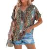 imageWIHOLL Womens Summer Tops Short Dolman Sleeve Shirts 2025 Fashion V Neck Outfits Clothes3vintage Boho