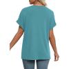 imageWIHOLL Womens Summer Tops Short Dolman Sleeve Shirts 2025 Fashion V Neck Outfits ClothesBlue