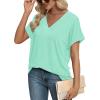 imageWIHOLL Womens Summer Tops Short Dolman Sleeve Shirts 2025 Fashion V Neck Outfits ClothesGreen