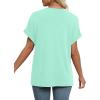 imageWIHOLL Womens Summer Tops Short Dolman Sleeve Shirts 2025 Fashion V Neck Outfits ClothesGreen