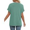 imageWIHOLL Womens Summer Tops Short Dolman Sleeve Shirts 2025 Fashion V Neck Outfits ClothesGreen Blue