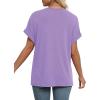 imageWIHOLL Womens Summer Tops Short Dolman Sleeve Shirts 2025 Fashion V Neck Outfits ClothesLight Purple