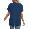 imageWIHOLL Womens Summer Tops Short Dolman Sleeve Shirts 2025 Fashion V Neck Outfits ClothesNavy