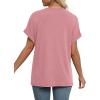 imageWIHOLL Womens Summer Tops Short Dolman Sleeve Shirts 2025 Fashion V Neck Outfits ClothesPink