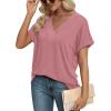 imageWIHOLL Womens Summer Tops Short Dolman Sleeve Shirts 2025 Fashion V Neck Outfits ClothesPink