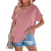 imageWIHOLL Womens Summer Tops Short Dolman Sleeve Shirts 2025 Fashion V Neck Outfits ClothesPink