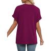 imageWIHOLL Womens Summer Tops Short Dolman Sleeve Shirts 2025 Fashion V Neck Outfits ClothesPurple