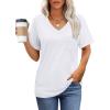 imageWIHOLL Womens Summer Tops V Neck Short Sleeve T Shirts Dressy Casual Basic Tee Clothes 2025A  White