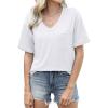 imageWIHOLL Womens Summer Tops V Neck Short Sleeve T Shirts Dressy Casual Basic Tee Clothes 2025A  White