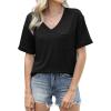 imageWIHOLL Womens Summer Tops V Neck Short Sleeve T Shirts Dressy Casual Basic Tee Clothes 2025B  Black