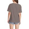 imageWIHOLL Womens Summer Tops V Neck Short Sleeve T Shirts Dressy Casual Basic Tee Clothes 2025C  Dark Gray