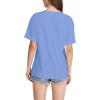imageWIHOLL Womens Summer Tops V Neck Short Sleeve T Shirts Dressy Casual Basic Tee Clothes 2025E  Pale Blue