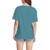 imageWIHOLL Womens Summer Tops V Neck Short Sleeve T Shirts Dressy Casual Basic Tee Clothes 2025F  Lake Blue