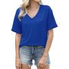 imageWIHOLL Womens Summer Tops V Neck Short Sleeve T Shirts Dressy Casual Basic Tee Clothes 2025G  Navy Blue