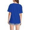 imageWIHOLL Womens Summer Tops V Neck Short Sleeve T Shirts Dressy Casual Basic Tee Clothes 2025G  Navy Blue