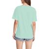 imageWIHOLL Womens Summer Tops V Neck Short Sleeve T Shirts Dressy Casual Basic Tee Clothes 2025I  Lake Green