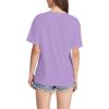 imageWIHOLL Womens Summer Tops V Neck Short Sleeve T Shirts Dressy Casual Basic Tee Clothes 2025P  Purple