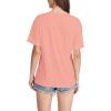 imageWIHOLL Womens Summer Tops V Neck Short Sleeve T Shirts Dressy Casual Basic Tee Clothes 2025R  Coral