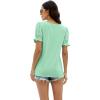 imageWIHOLL Tops for Women Summer Casual Ruffle Trim Sleeve Square Neck T Shirts1aqua