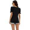 imageWIHOLL Tops for Women Summer Casual Ruffle Trim Sleeve Square Neck T Shirts1black
